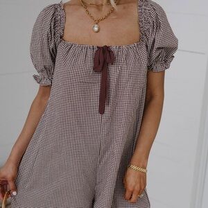 Gingham Short Sleeve Romper